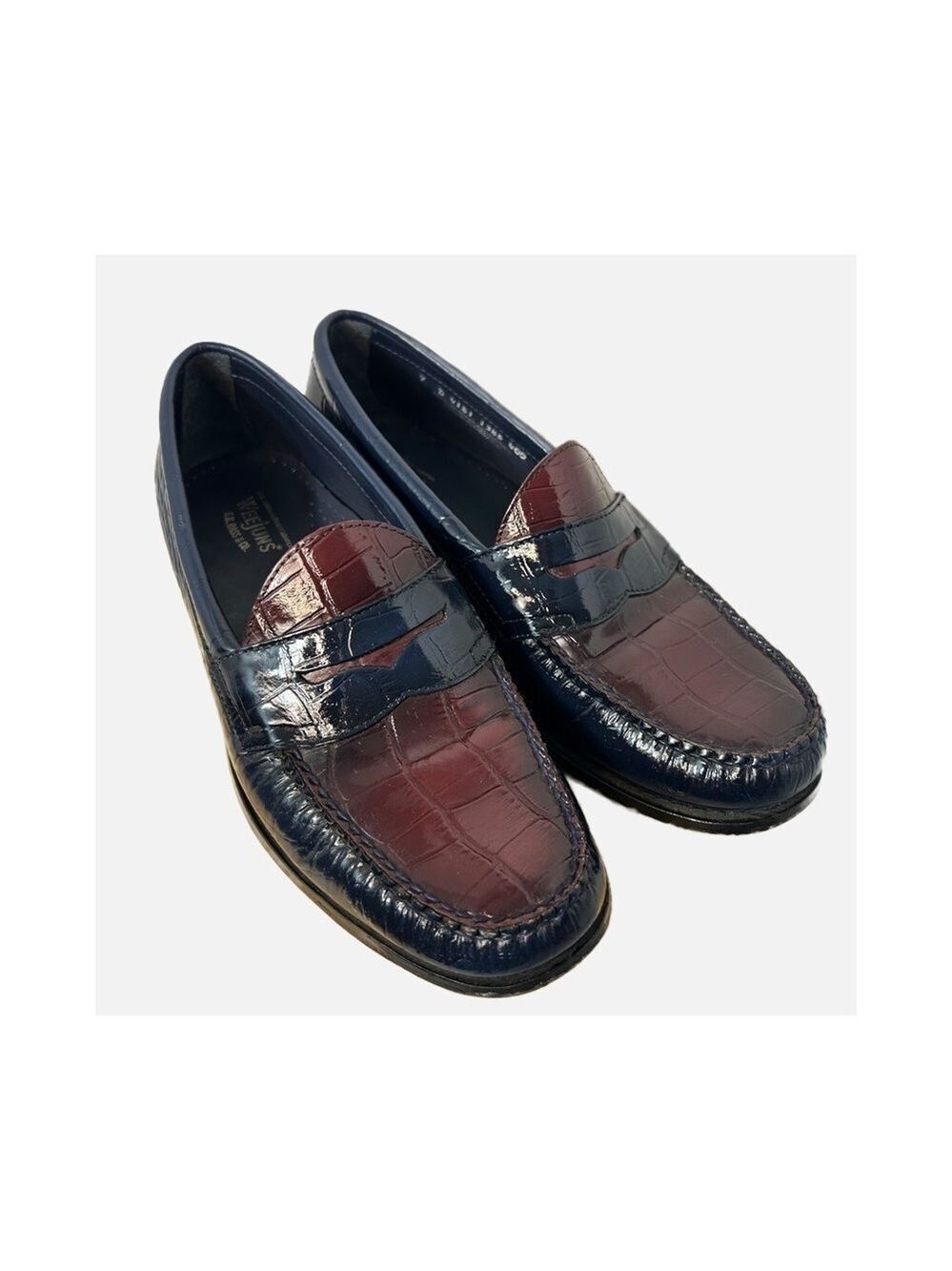 GH Bass Weejuns Men Size 9D Logan Croc Loafer